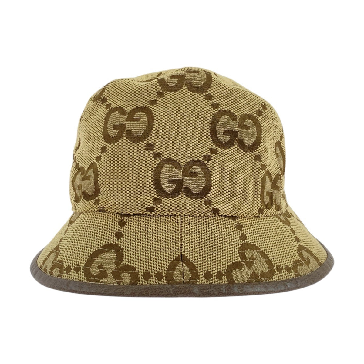 19761
GUCCI グッチ ジャンボGG 58cm/サイズL ベージュ ブラウン キャンバス 681256 バケットハット 男女兼用  レディース AB27