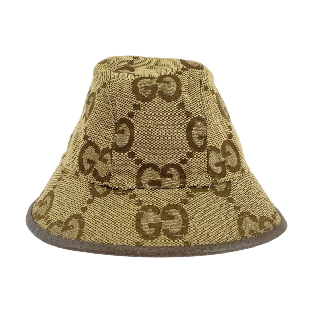 19761
GUCCI グッチ ジャンボGG 58cm/サイズL ベージュ ブラウン キャンバス 681256 バケットハット 男女兼用  レディース AB27
