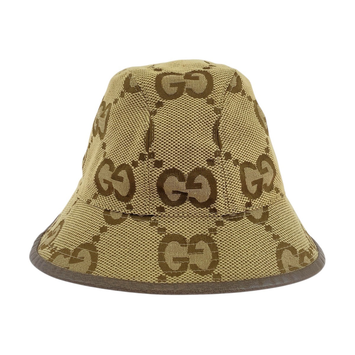 19761
GUCCI グッチ ジャンボGG 58cm/サイズL ベージュ ブラウン キャンバス 681256 バケットハット 男女兼用  レディース AB27