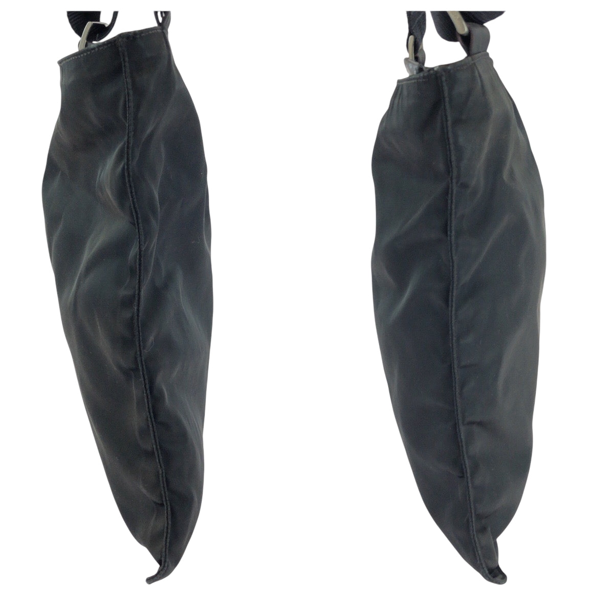 19763
PRADA プラダ テスート 三角ロゴプレート ブラック 黒 シルバー金具 ナイロン ショルダーバッグ サコッシュ  レディース AB