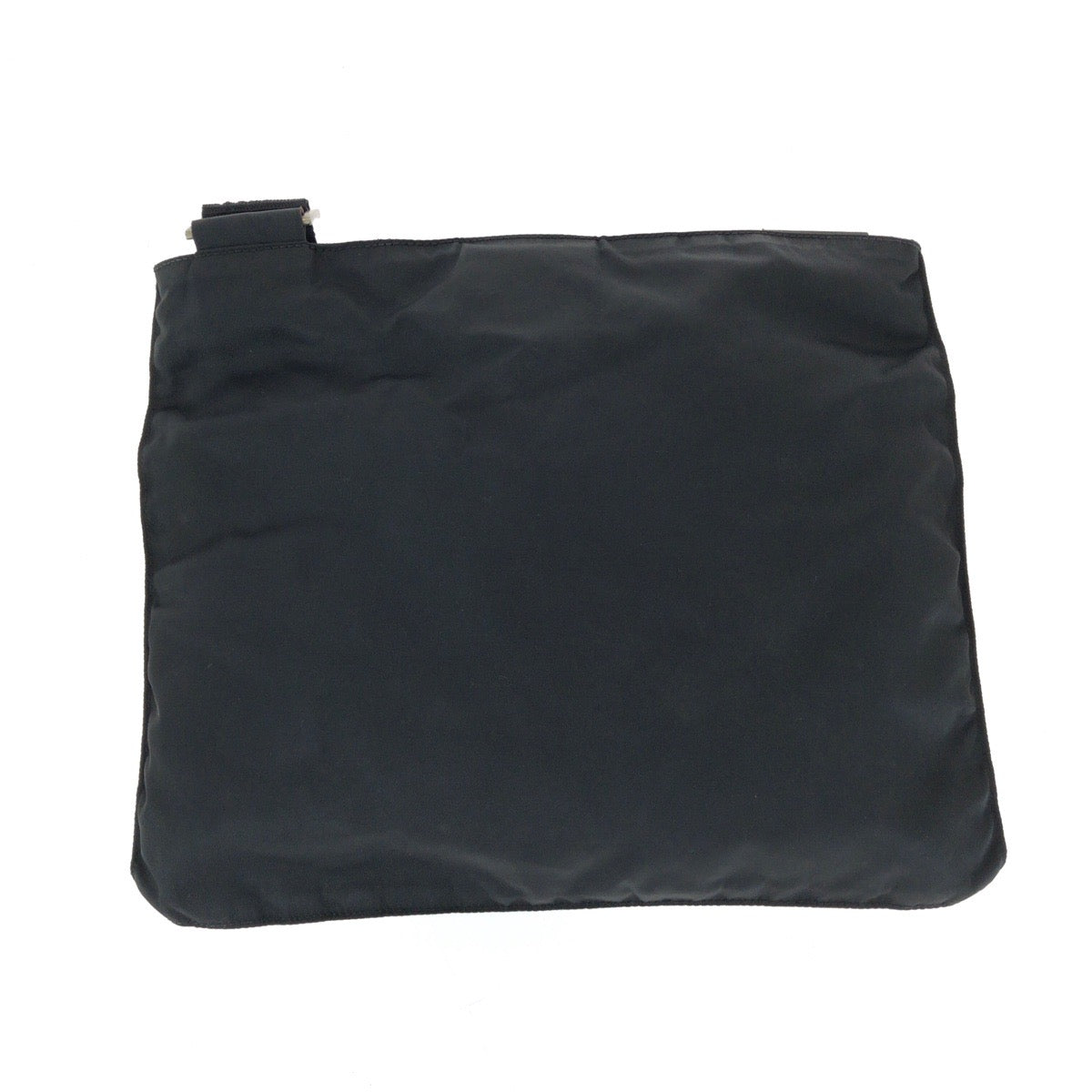 19763
PRADA プラダ テスート 三角ロゴプレート ブラック 黒 シルバー金具 ナイロン ショルダーバッグ サコッシュ  レディース AB