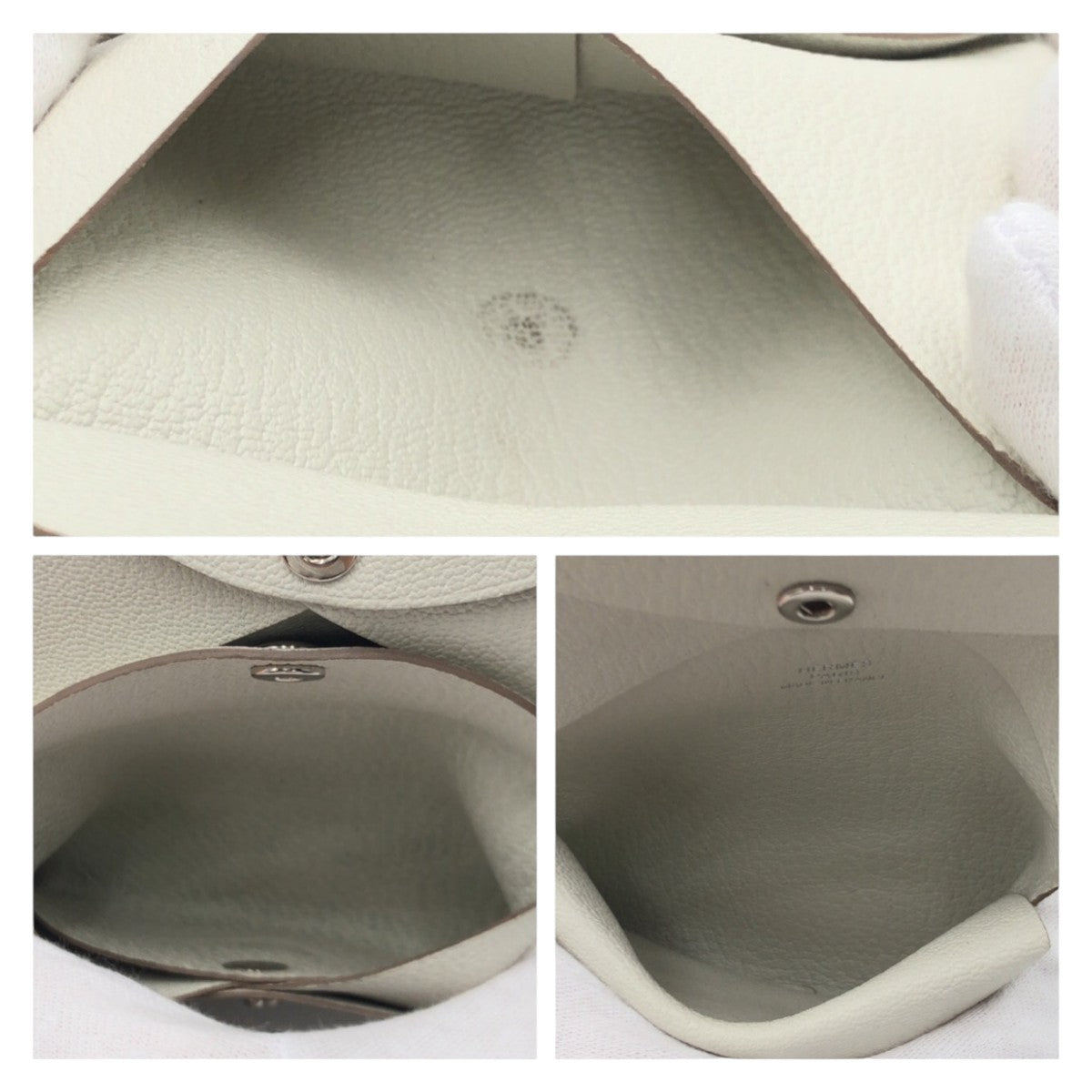 19766
HERMES エルメス カルヴィ デュオ ベージュ マッシュルーム ヴォーエプソン カードケース コインケース コンパクトウォレット 小銭入れ B刻印 レディース AB46