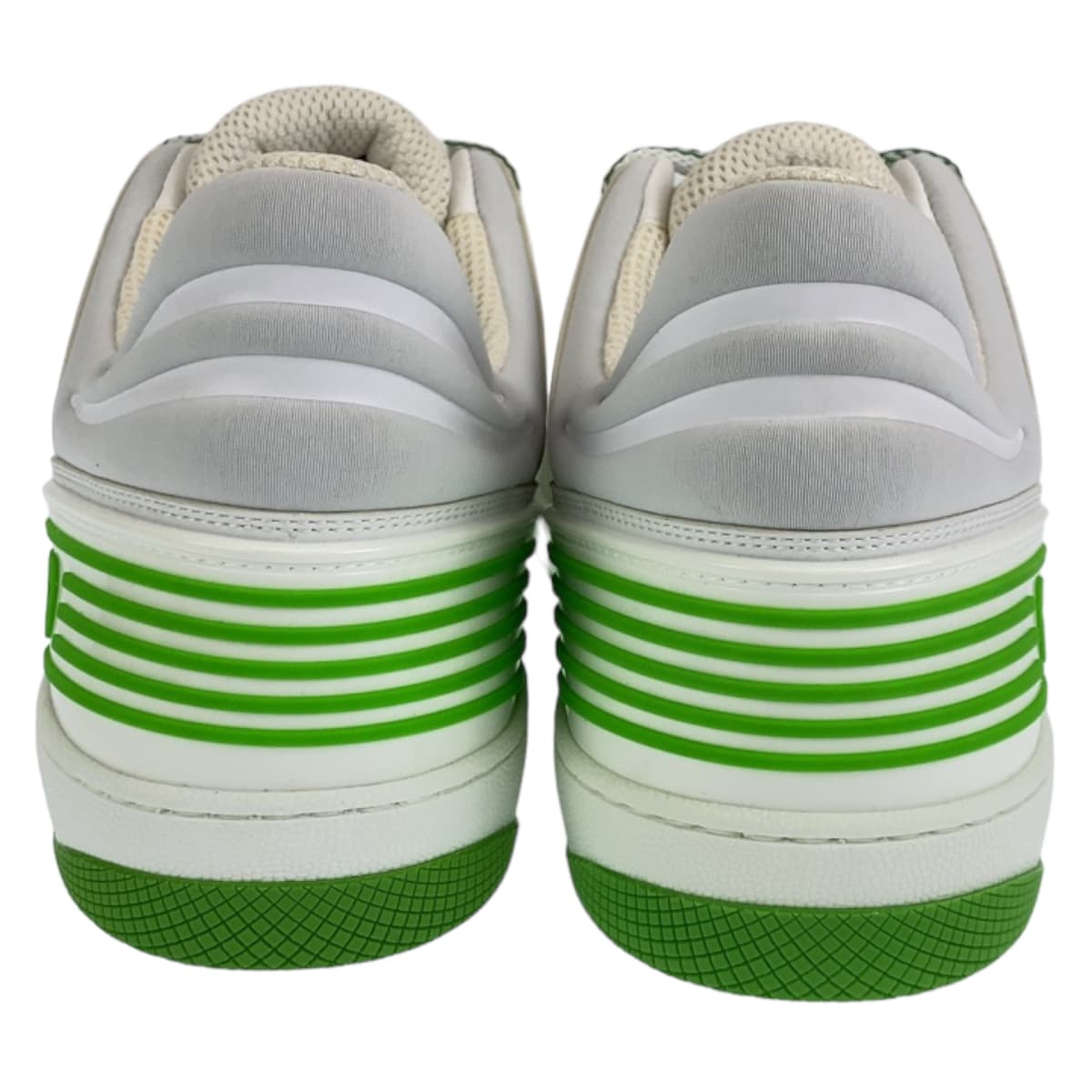 19769
GUCCI グッチ バスケット サイズ11.5 ホワイト グリーン GGキャンバス / レザー バスケット ローカット レースアップ メンズ N40