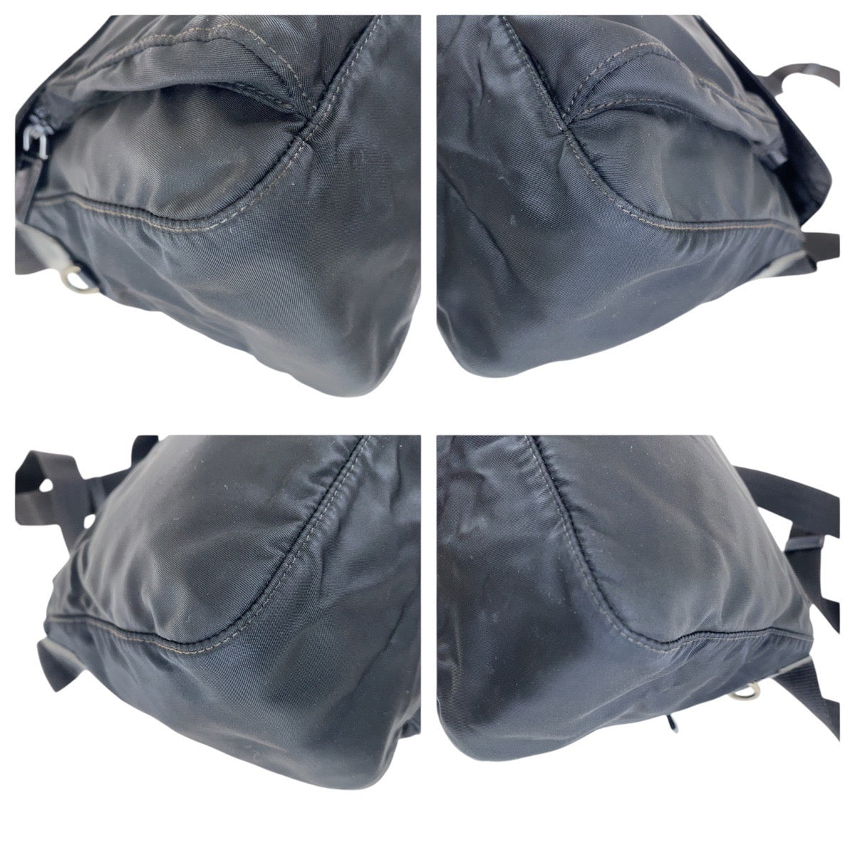 PRADA プラダ テスート 三角ロゴプレート ブラック 黒 シルバー金具 ナイロン ショルダーバッグ ポシェット  レディース ABP