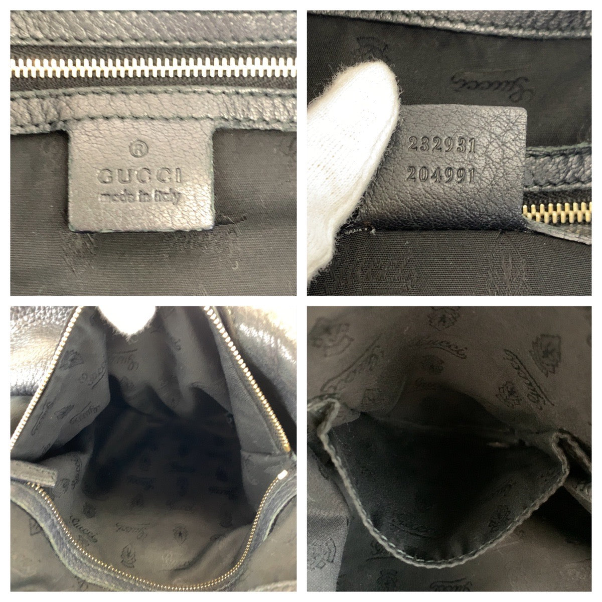 19772
GUCCI グッチ Gウェーブ ホーボー ブラック ゴールド金具 型押しレザー レザー 232931 ショルダーバッグ レディース A44