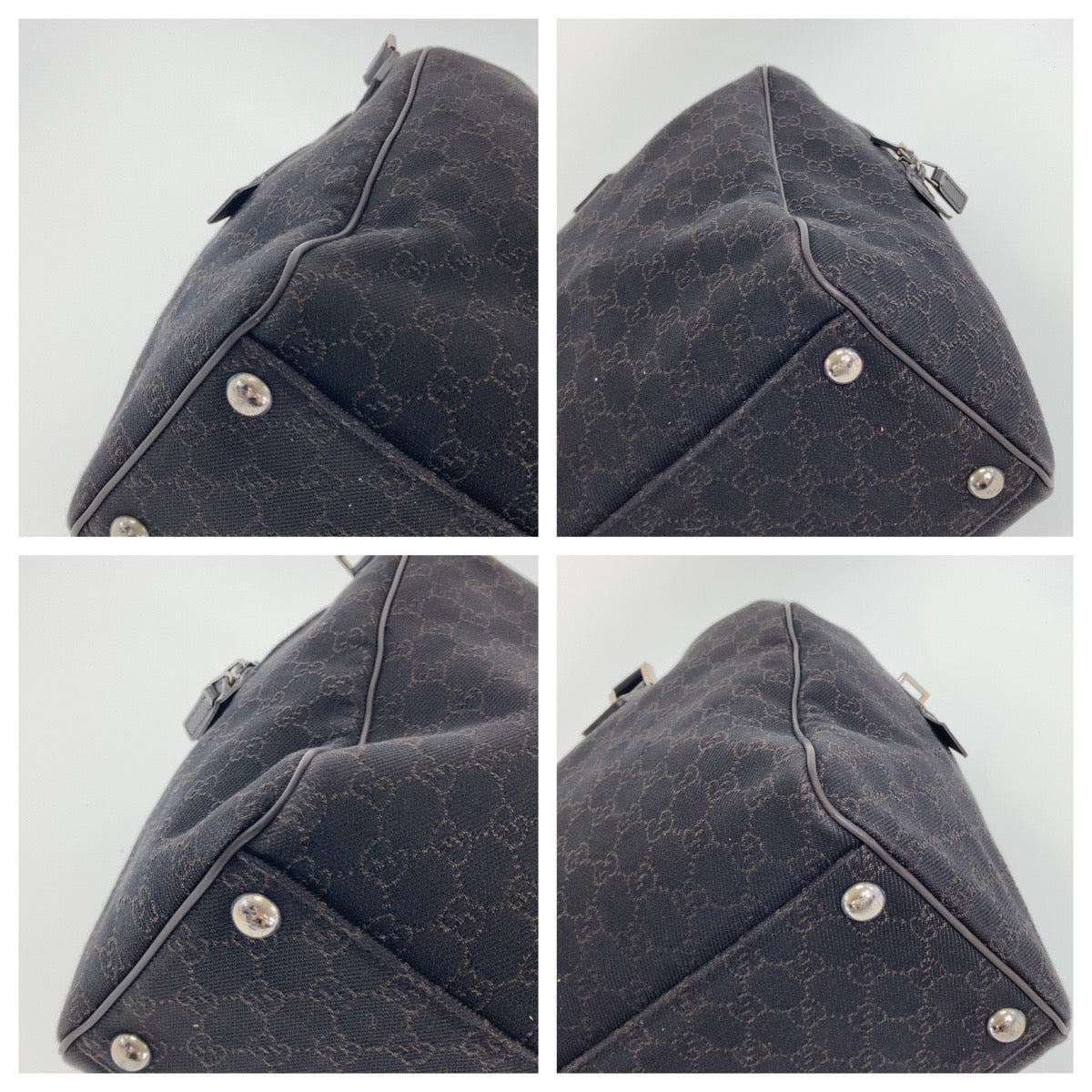 19774
GUCCI Dark brown Silver hardware GG Canvas / Leather 196356 Boston Bag Unisex Women's ABP48