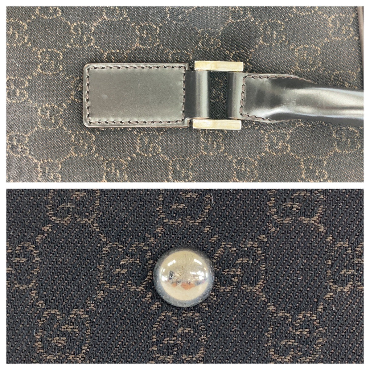 19774
GUCCI Dark brown Silver hardware GG Canvas / Leather 196356 Boston Bag Unisex Women's ABP48