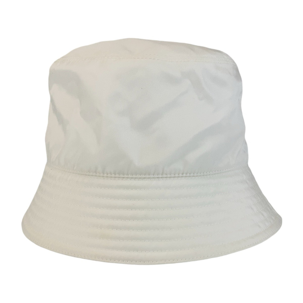 PRADA プラダ テスート 三角ロゴプレート ホワイト 白 シルバー金具 ナイロン バケットハット  レディース A