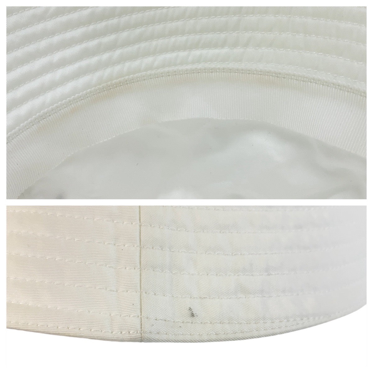 PRADA プラダ テスート 三角ロゴプレート ホワイト 白 シルバー金具 ナイロン バケットハット  レディース A