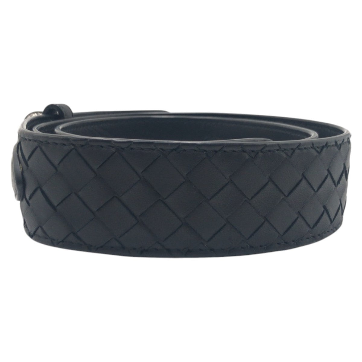 19778
BOTTEGAVENETA Intrecciato 95/38 Black Leather Belt Men's A42