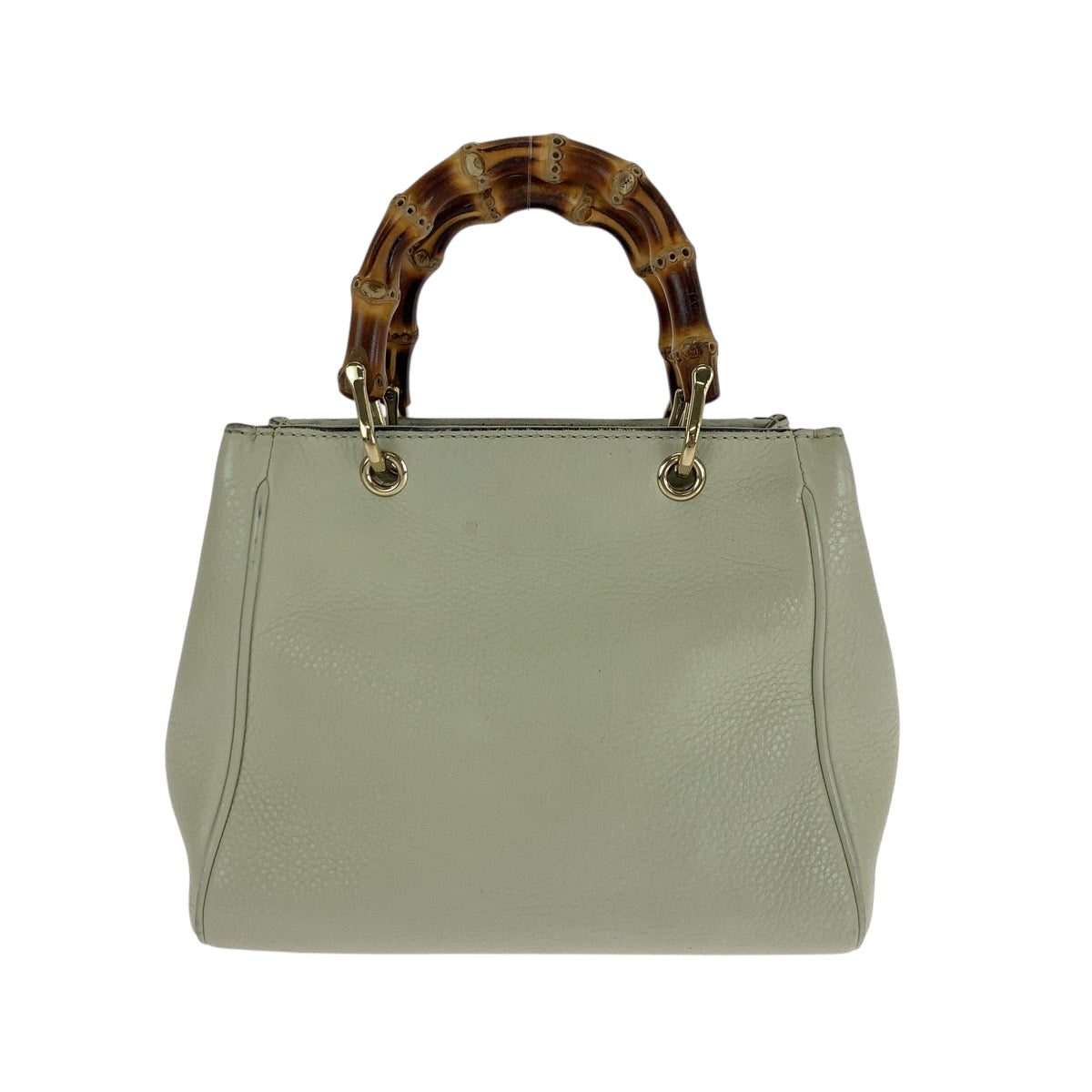 19779
GUCCI Gucci Bamboo Ivory Brown Gold Hardware Leather 368823 Handbag Women's ABP40