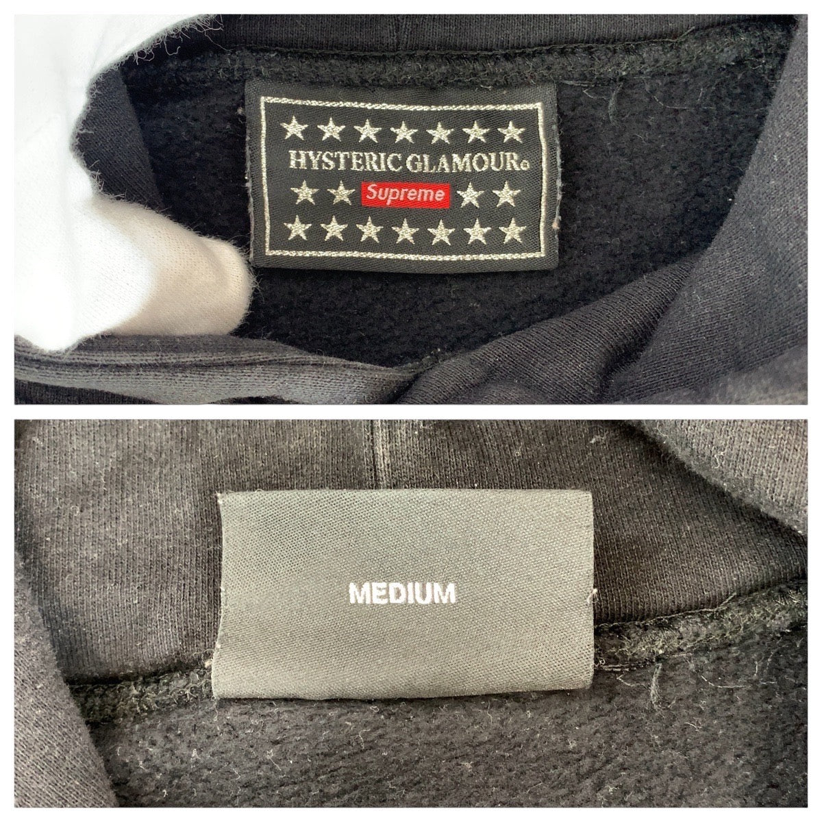 Supreme シュプリーム ヒステリックグラマー コラボ サイズM ブラック 黒 コットン パーカー フーディ  メンズ ABP