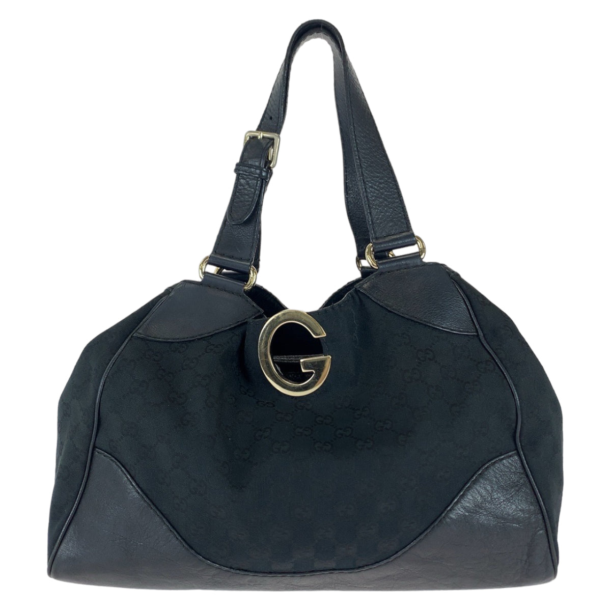 19783
GUCCI グッチ ブラック シルバー金具 GGキャンバス / レザー 223972 トートバッグ ショルダーバッグ レディース ABP