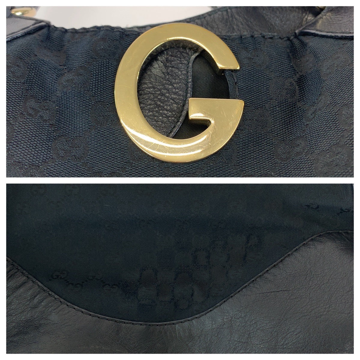 19783
GUCCI グッチ ブラック シルバー金具 GGキャンバス / レザー 223972 トートバッグ ショルダーバッグ レディース ABP