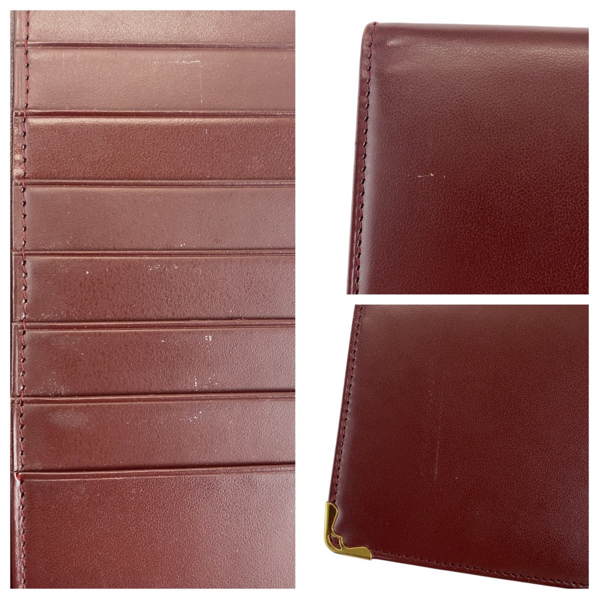 19787
CARTIER カルティエ マストライン ボルドー ゴールド金具 レザー 長財布 札入れ  メンズ ABP