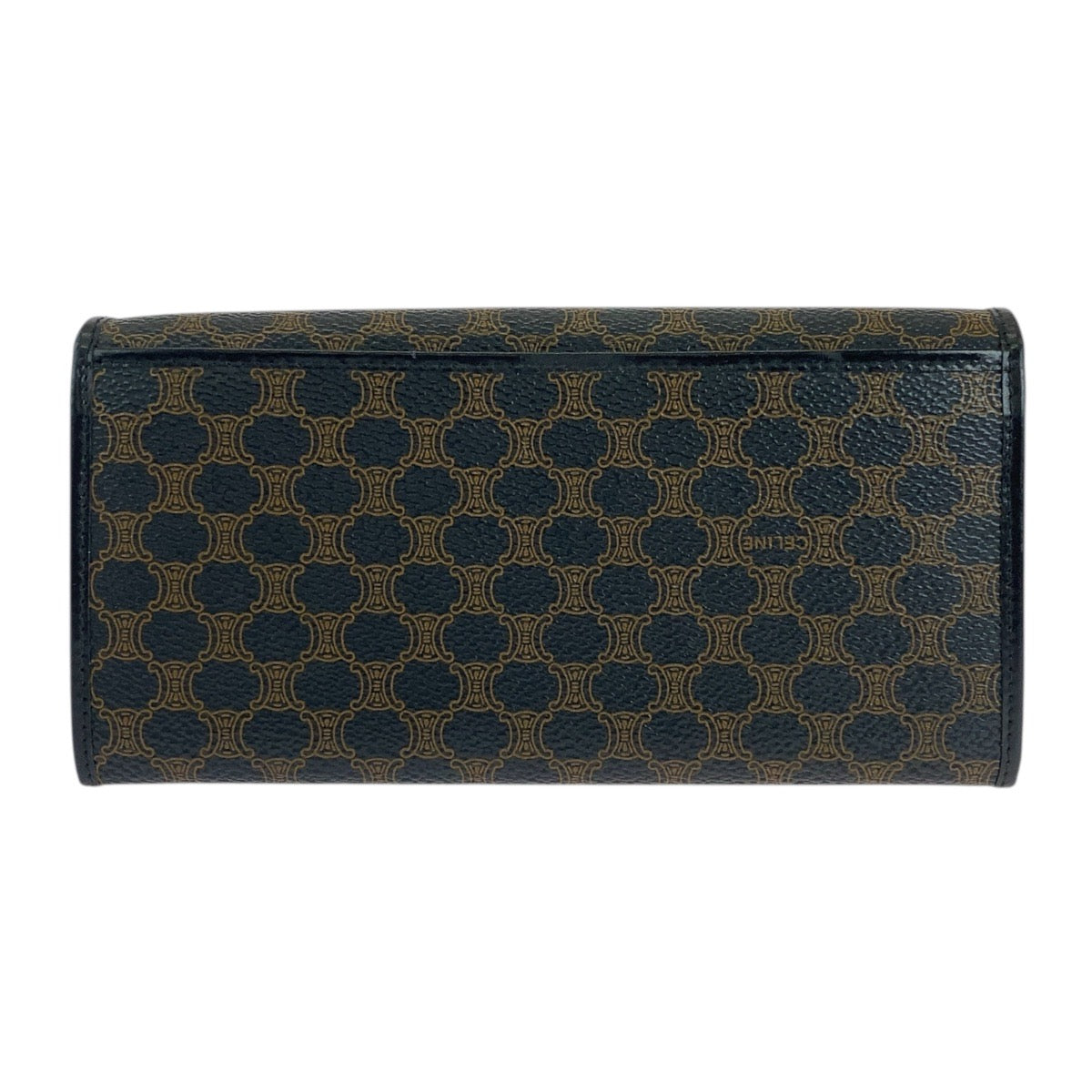 19788
CELINE セリーヌ マカダム ブラウン ブラック 黒 ゴールド金具 PVC M/99/1 長財布 ロングウォレット  レディース ABP