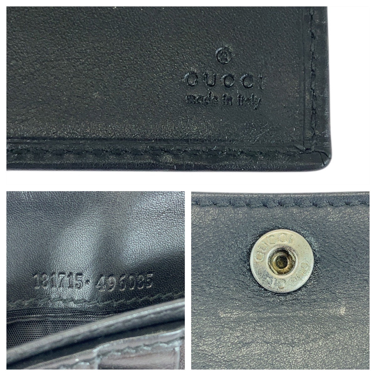19789
GUCCI グッチ グッチシマ ブラック 黒 レザー 181715 長財布 札入れ メンズ ABP7