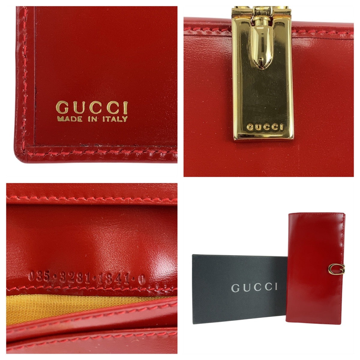 19791
GUCCI グッチ レッド ゴールド金具 レザー 035 3231 1840 0 長財布 ロングウォレット  レディース A