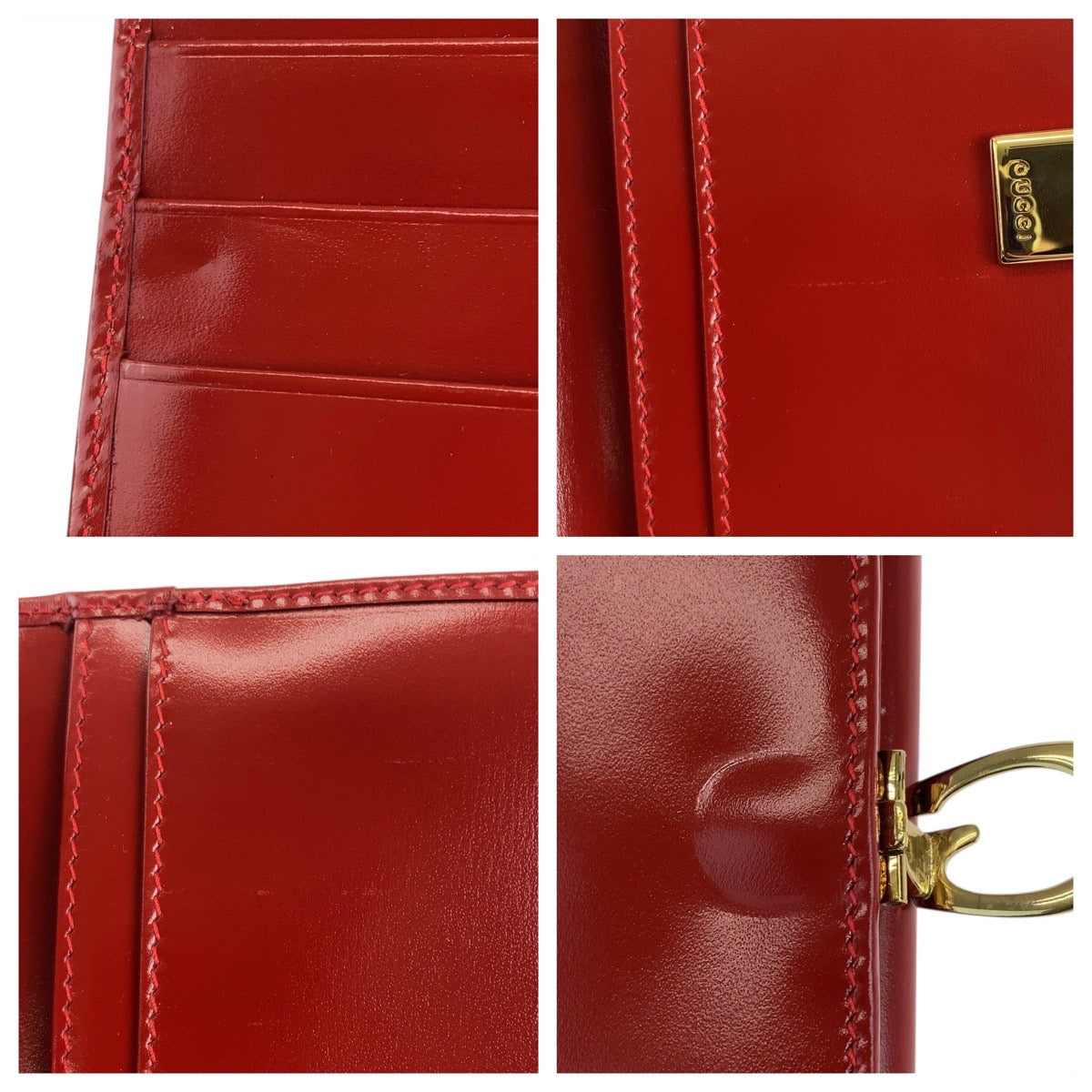 19791
GUCCI グッチ レッド ゴールド金具 レザー 035 3231 1840 0 長財布 ロングウォレット  レディース A