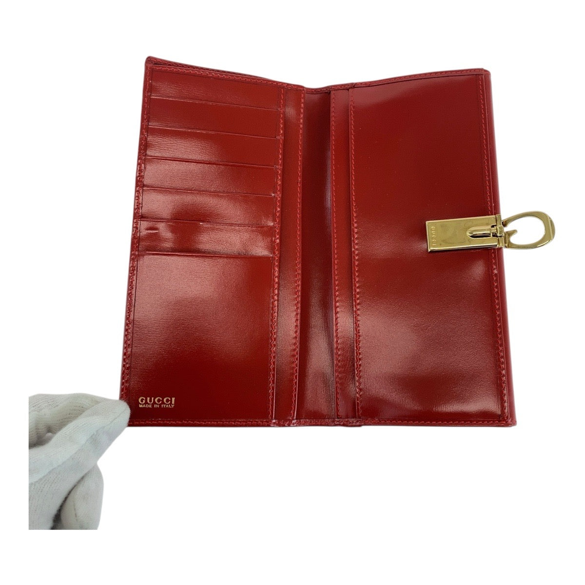 19791
GUCCI グッチ レッド ゴールド金具 レザー 035 3231 1840 0 長財布 ロングウォレット  レディース A