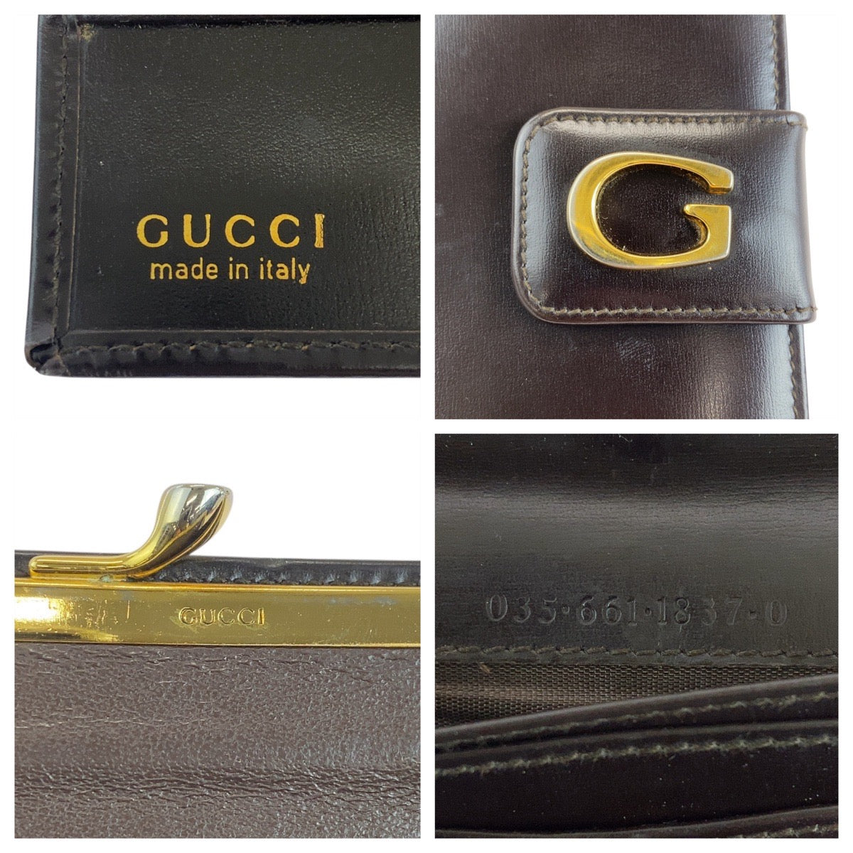 19792
GUCCI グッチ ヴィンテージ オールドグッチ ブラウン ゴールド金具 レザー 035 661 1837 0 ロングウォレット  レディース ABP