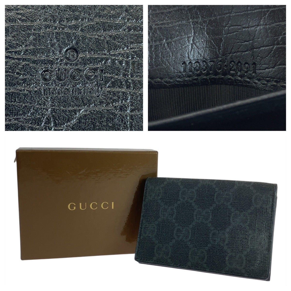 19793
GUCCI グッチ ブラック 黒 GGスプリームキャンバス 118376 カードケース 名刺入れ  メンズ ABP