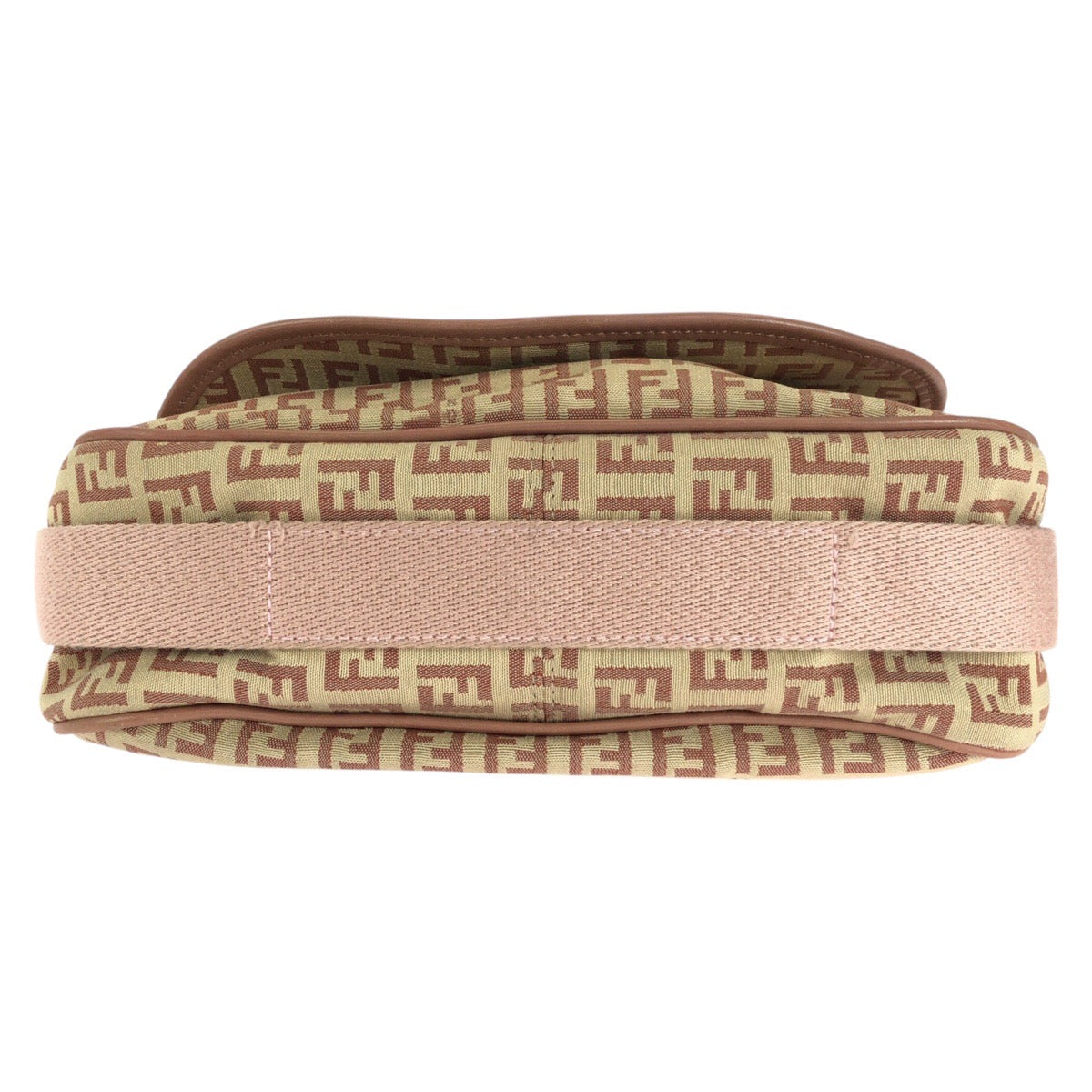 19807
FENDI フェンディ ズッキーノ ベージュ ピンク シルバー金具 キャンバス / レザー ショルダーバッグ ポシェット レディース ABP42