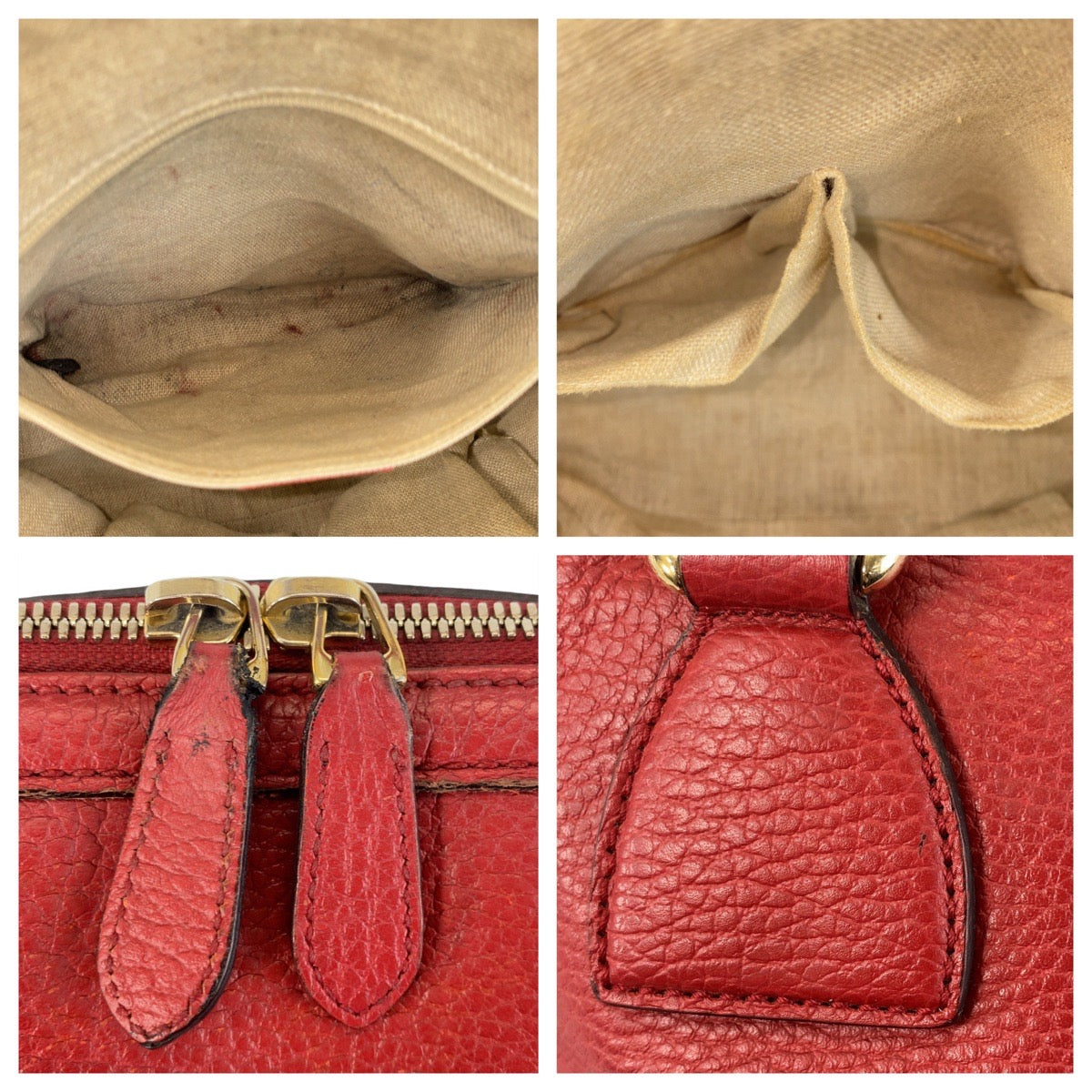 19808
GUCCI Interlocking Red Gold Hardware Leather 449662 Handbag Shoulder Bag 2-way Ladies AB42