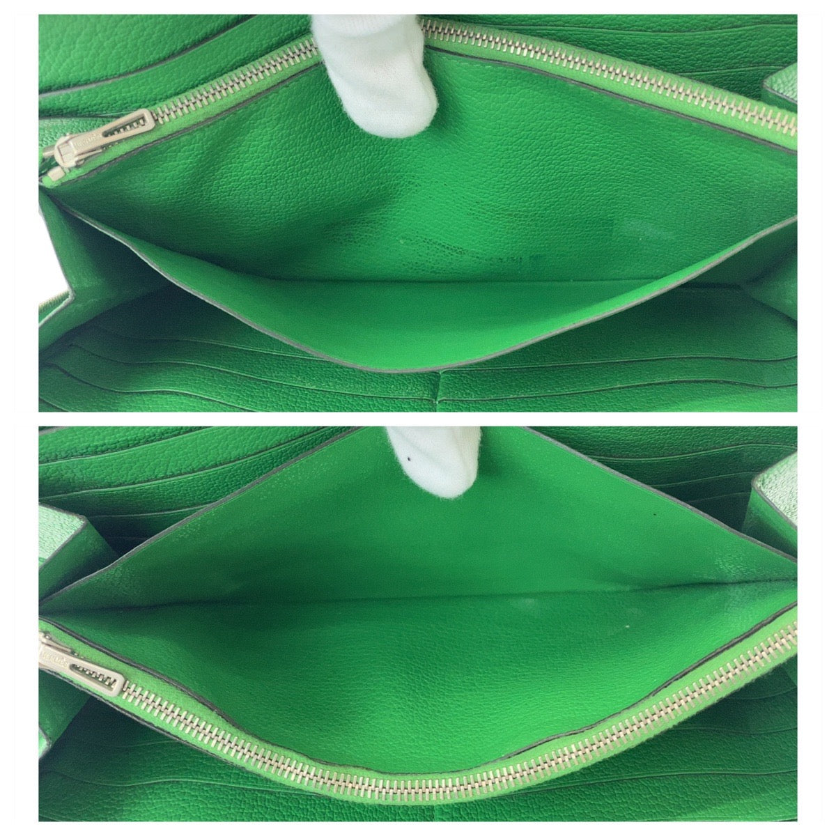 19809
HERMES エルメス アザップ TGM グリーン シルバー金具 レザー 長財布 ロングウォレット 男女兼用 T刻印  メンズ AB