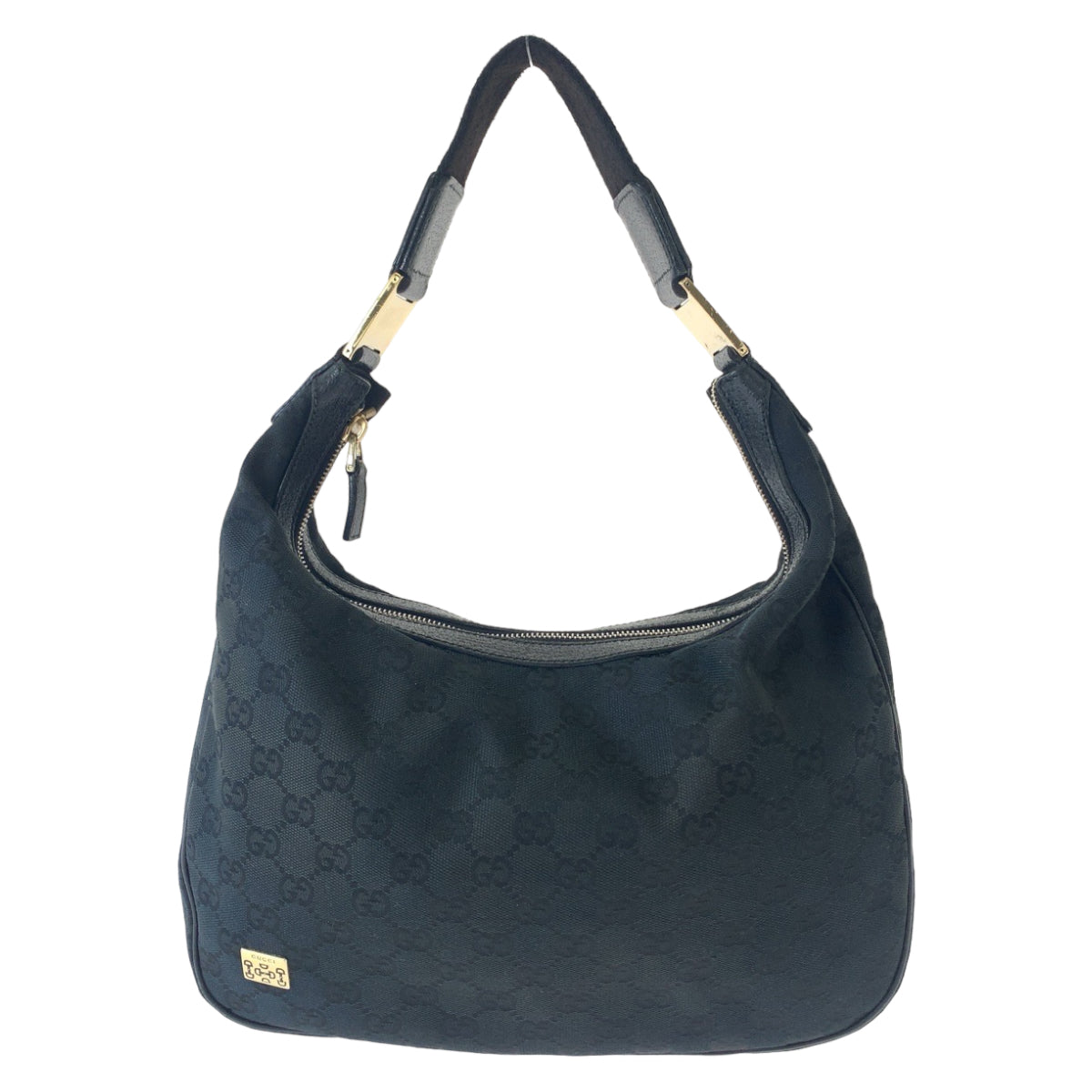 19811
GUCCI グッチ ホーボー ブラック 黒 シルバー金具 GGキャンバス / レザー 145757 ショルダーバッグ レディース ABP40