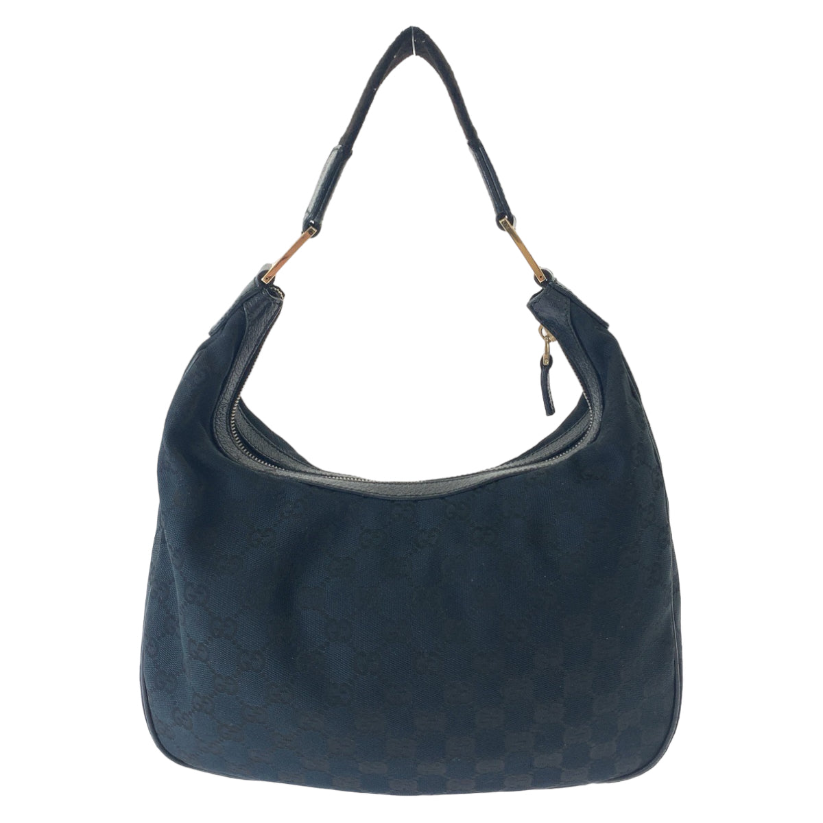 19811
GUCCI グッチ ホーボー ブラック 黒 シルバー金具 GGキャンバス / レザー 145757 ショルダーバッグ レディース ABP40