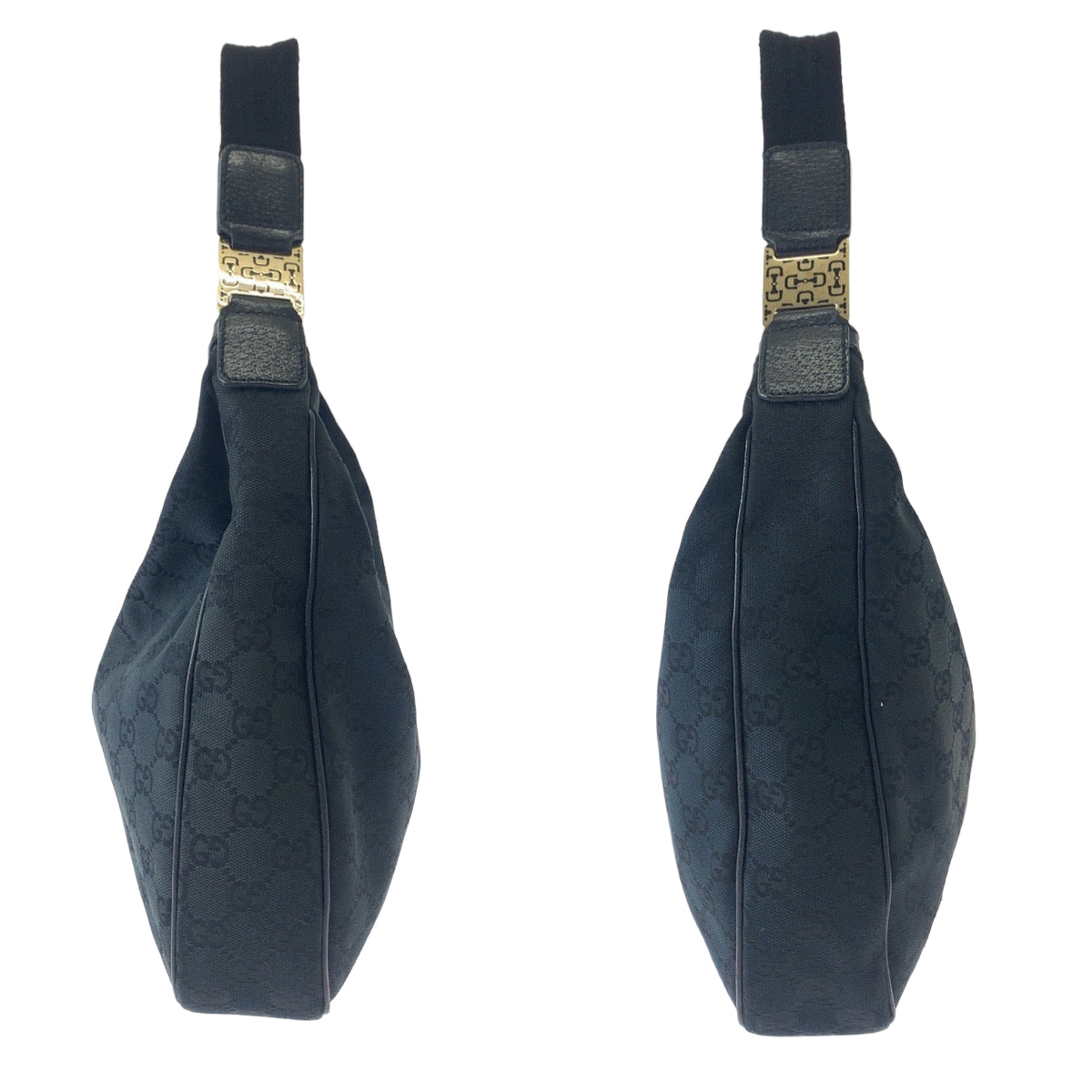 19811
GUCCI グッチ ホーボー ブラック 黒 シルバー金具 GGキャンバス / レザー 145757 ショルダーバッグ レディース ABP40
