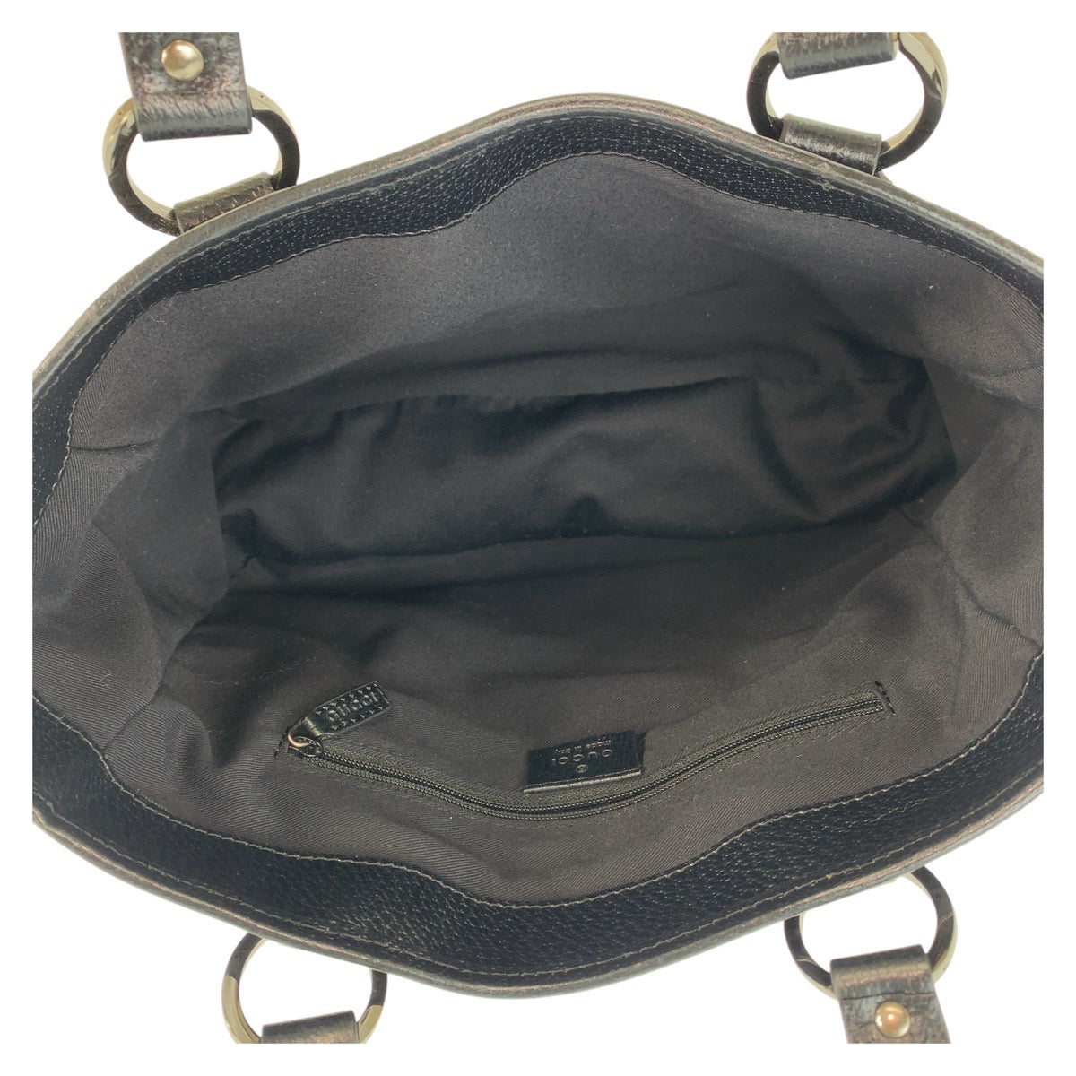 19814
GUCCI Black Silver Hardware GG Canvas / Leather 113019 Tote Bag Shoulder Bag Women's ABP42
