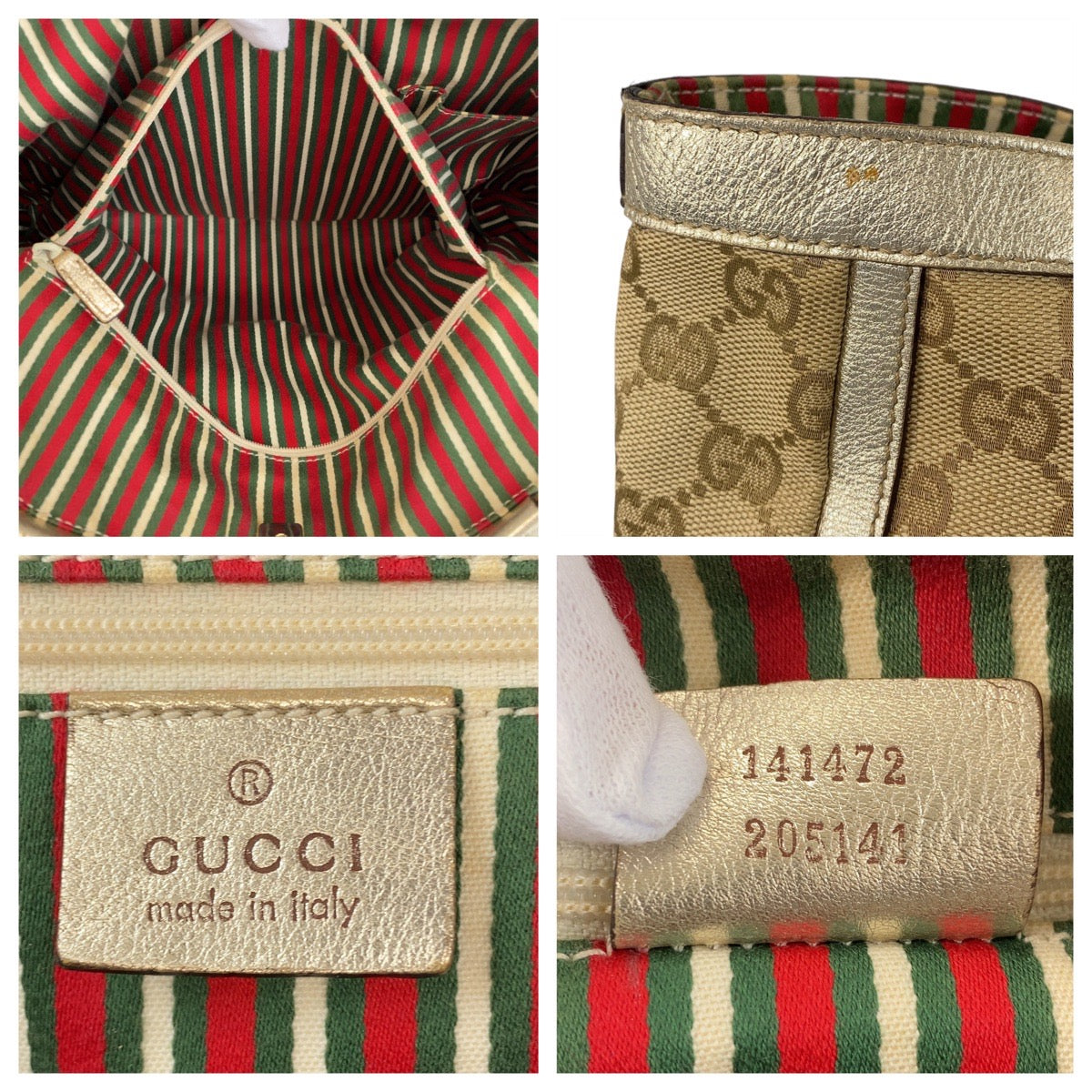 19817
GUCCI グッチ アビー ベージュ ゴールド金具 GGキャンバス / レザー 141472 トートバッグ ショルダーバッグ レディース AB35