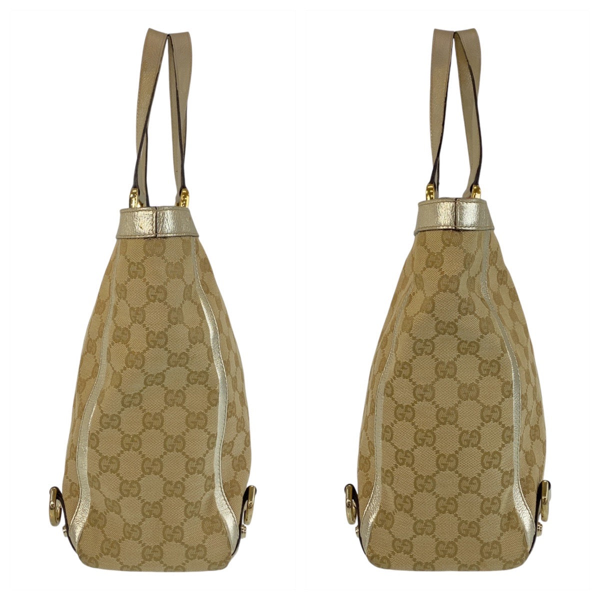 19817
GUCCI グッチ アビー ベージュ ゴールド金具 GGキャンバス / レザー 141472 トートバッグ ショルダーバッグ レディース AB35