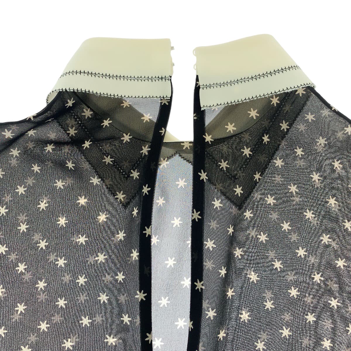 19819
Dior ディオール スター柄 シースルー ブラック ホワイト コットン チュニック レディース A48
