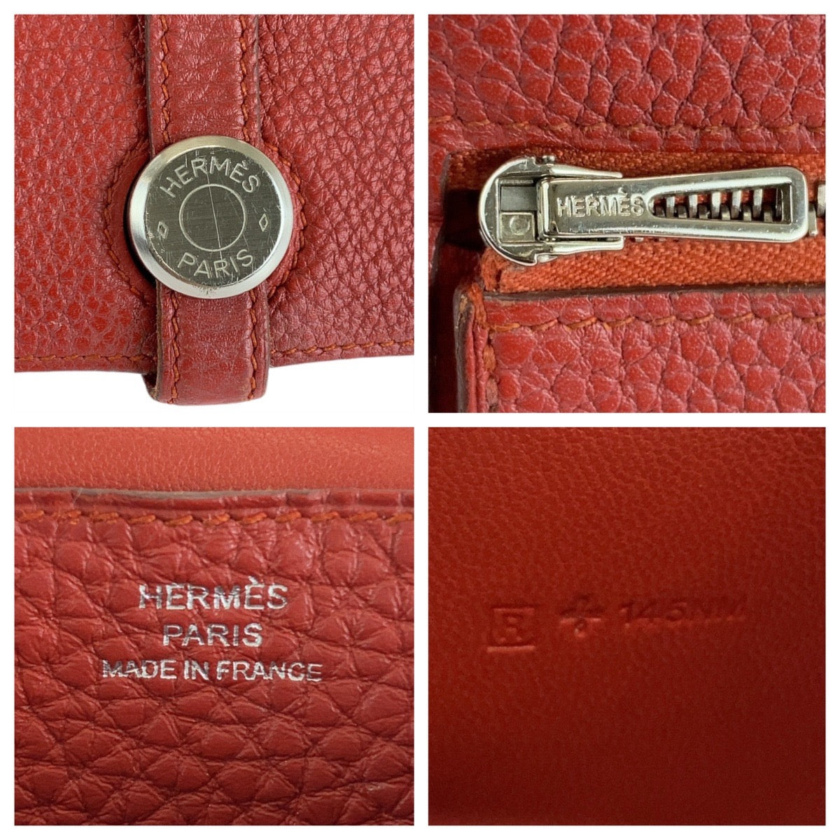 19822
HERMES エルメス ドゴンロング ルージュグレナ レッド シルバー金具 トゴ 長財布 ロングウォレット 男女兼用 R刻印 レディース AB38