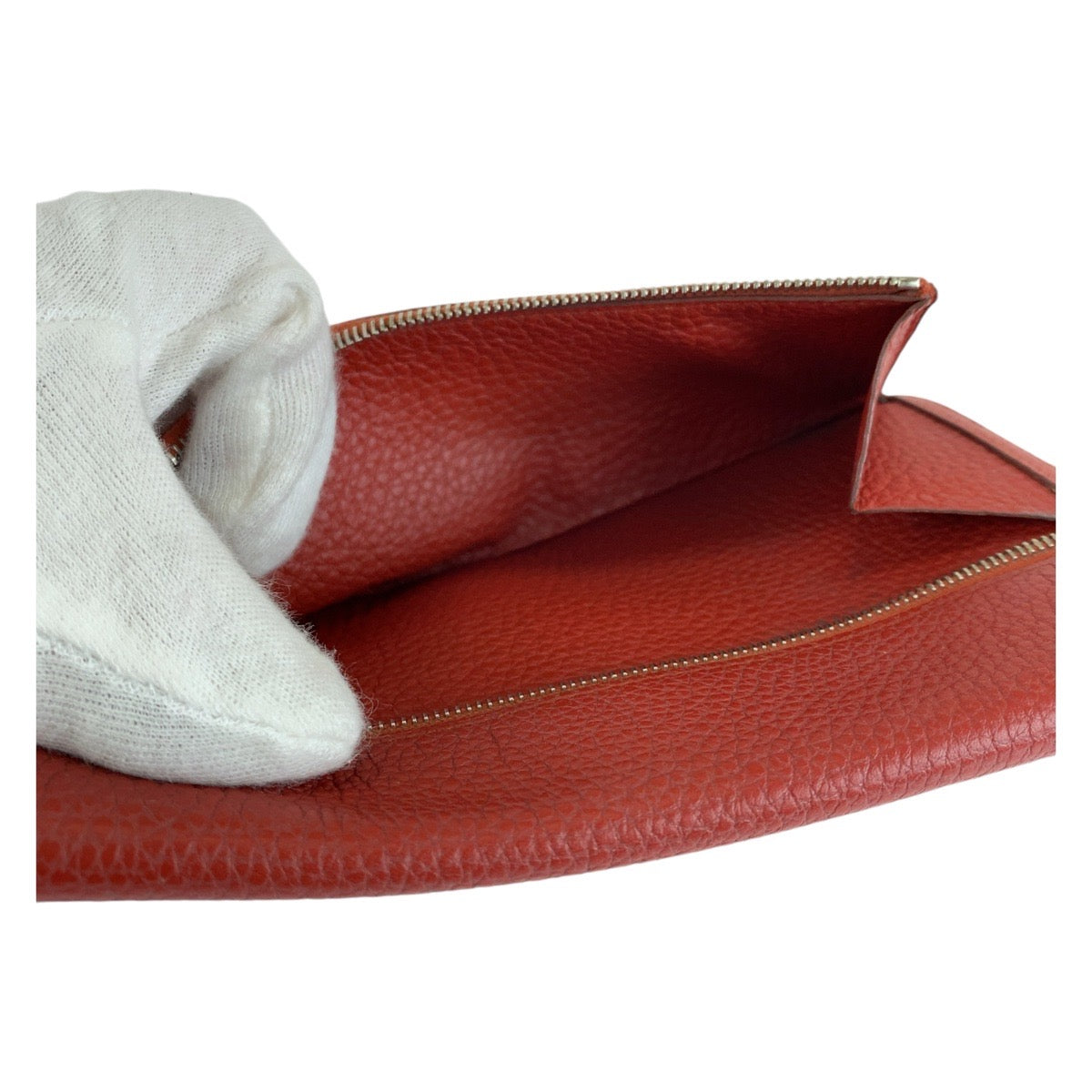 19822
HERMES エルメス ドゴンロング ルージュグレナ レッド シルバー金具 トゴ 長財布 ロングウォレット 男女兼用 R刻印 レディース AB38