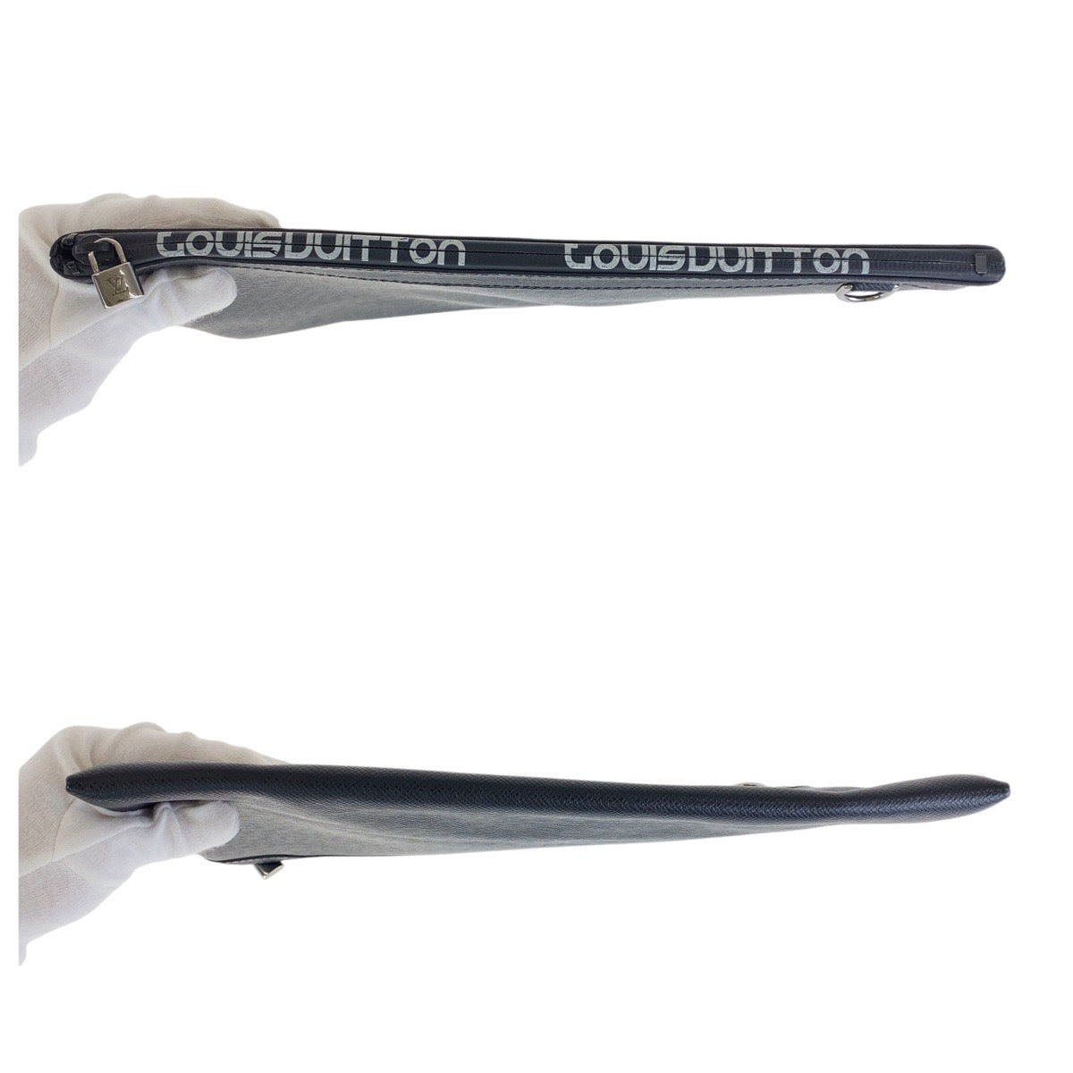 19824
LOUIS VUITTON ルイヴィトン タイガ ポシェットアポロ ブラック 黒 シルバー金具 レザー M30086 クラッチバッグ セカンドバッグ  メンズ ABP