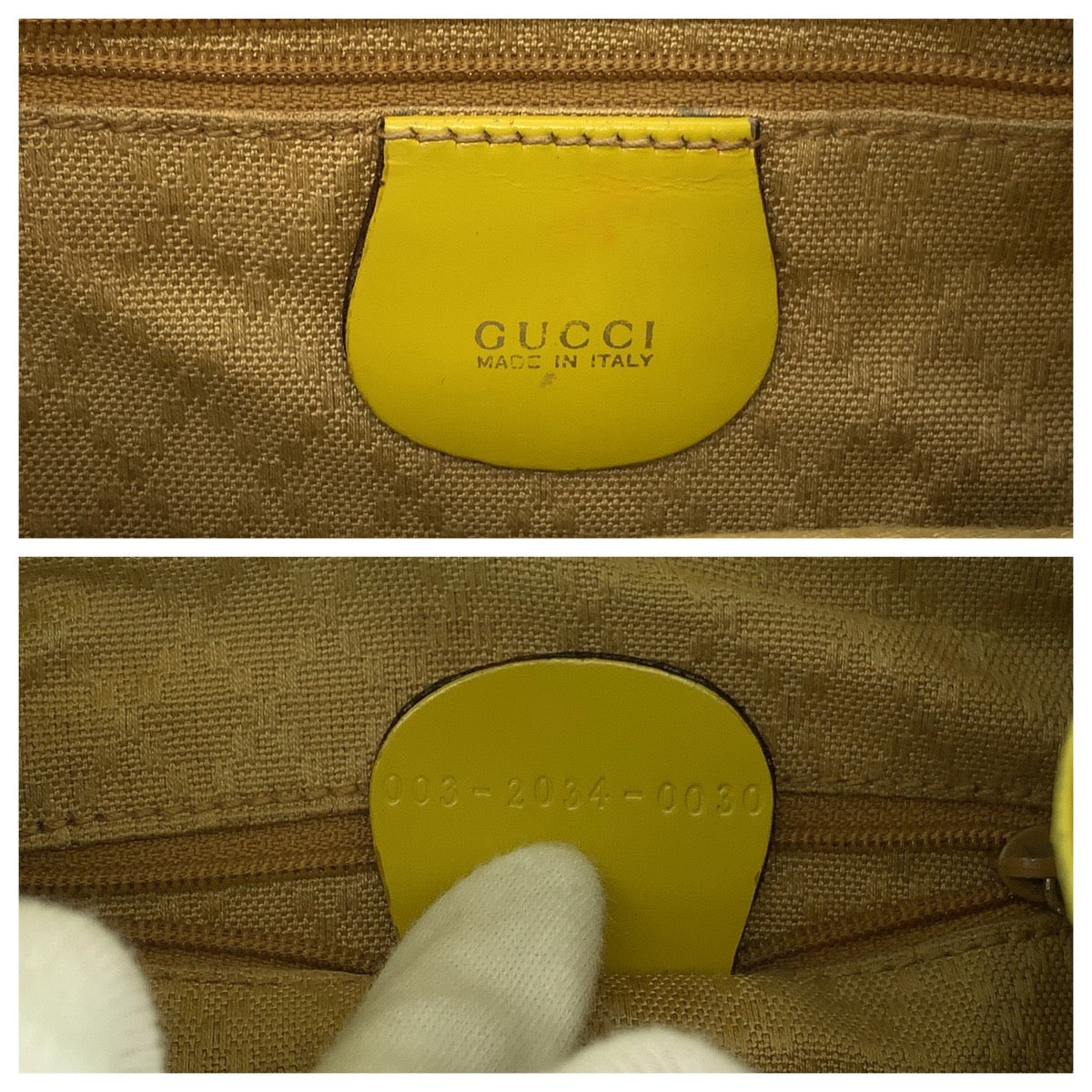 19825
GUCCI Vintage Bamboo Yellow Brown Silver Hardware Leather 003 2034 0030 Mini Backpack Women's ABP