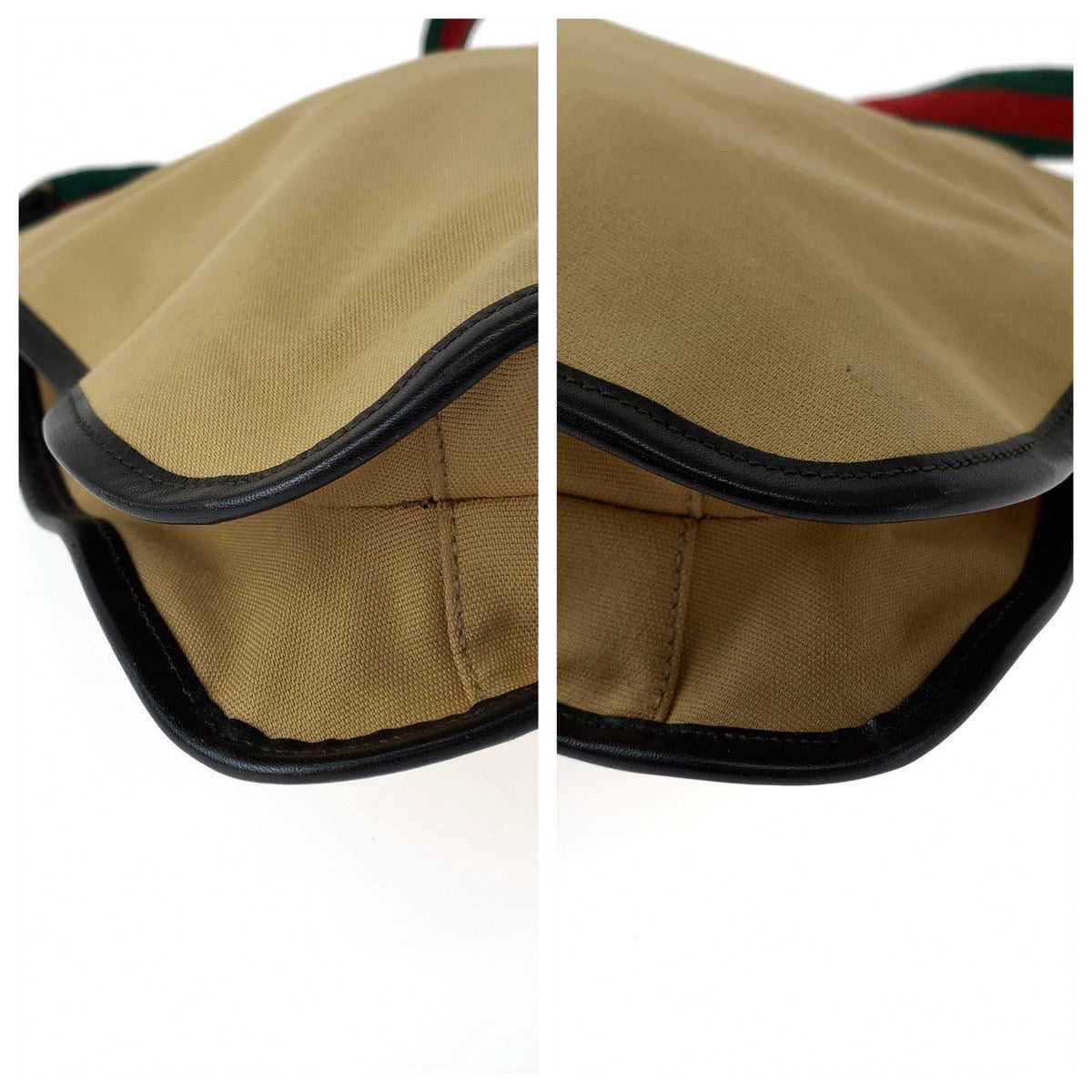 19827
GUCCI グッチ シェリーライン ベージュ レッド グリーン シルバー金具 キャンバス 001 4321 ホーボー ワンショルダーバッグ 肩掛け レディース ABP