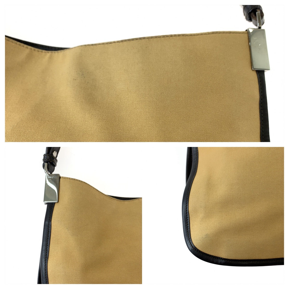 19827
GUCCI グッチ シェリーライン ベージュ レッド グリーン シルバー金具 キャンバス 001 4321 ホーボー ワンショルダーバッグ 肩掛け レディース ABP