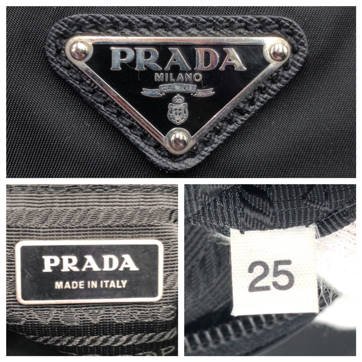 19828
PRADA プラダ テスート 三角ロゴ ブラック ナイロン ショルダーバック ポシェット メンズ ABP40