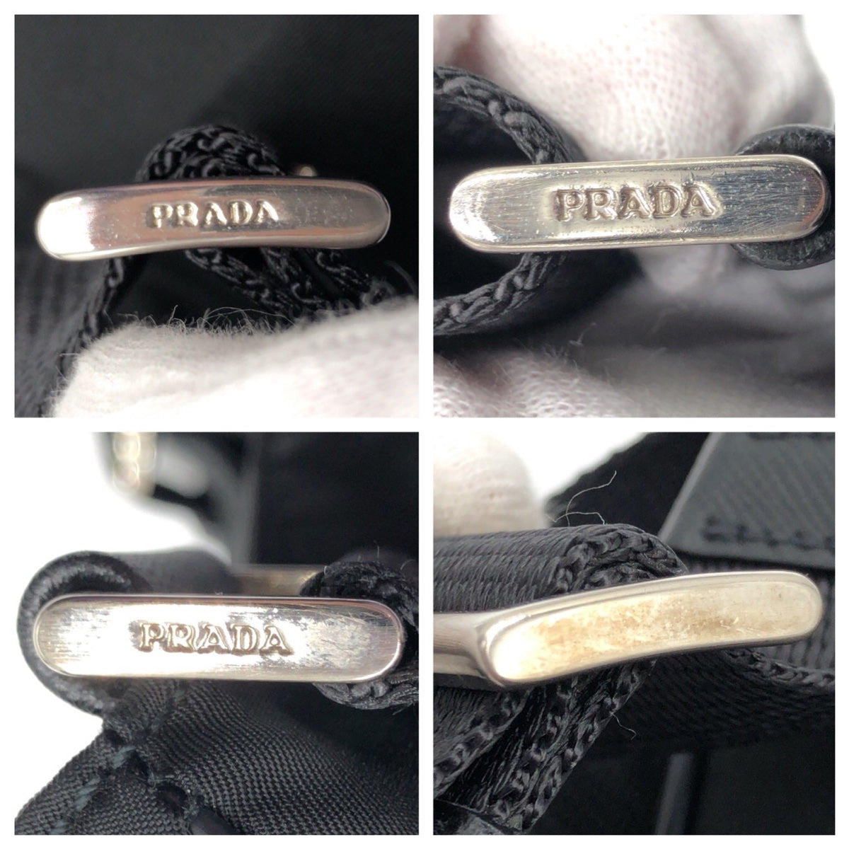 19828
PRADA プラダ テスート 三角ロゴ ブラック ナイロン ショルダーバック ポシェット メンズ ABP40