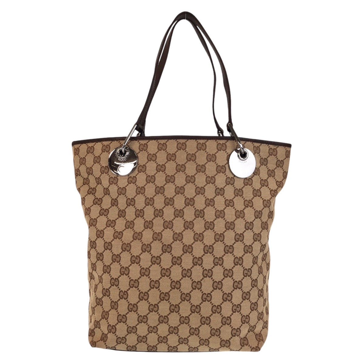 GUCCI グッチ ベージュ ブラウン GGキャンバス / レザー 120336 トートバッグ ショルダーバッグ レディース ABP