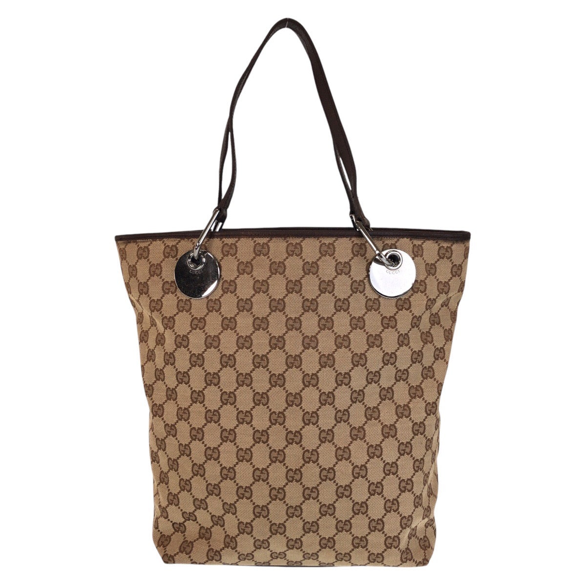 GUCCI グッチ ベージュ ブラウン GGキャンバス / レザー 120336 トートバッグ ショルダーバッグ レディース ABP