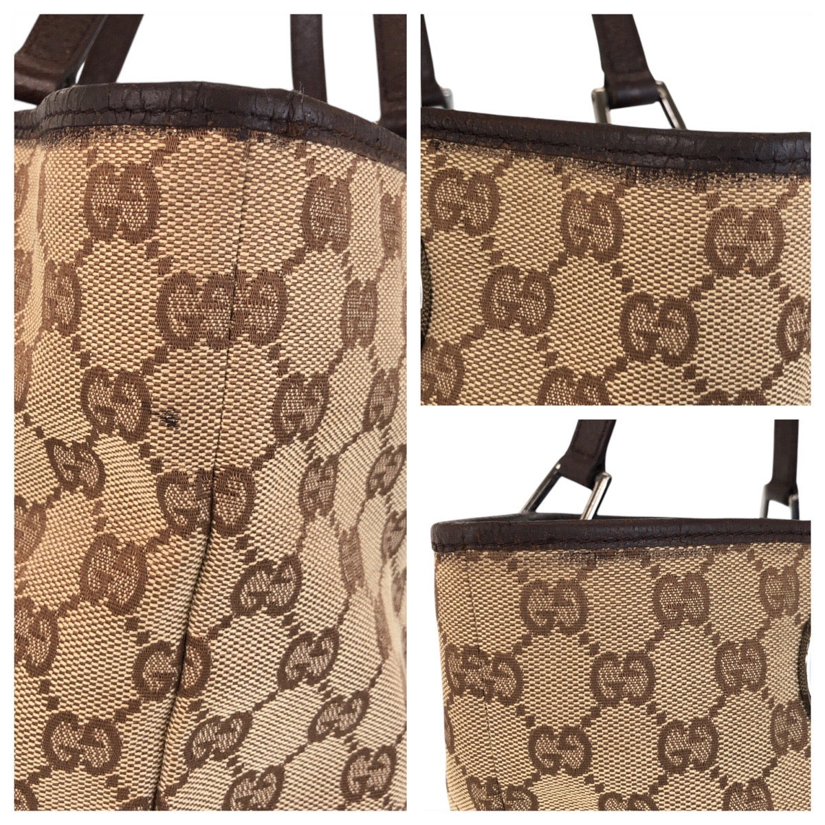 19833
GUCCI GG Canvas / Leather Tote Bag Shoulder Bag Women's ABP