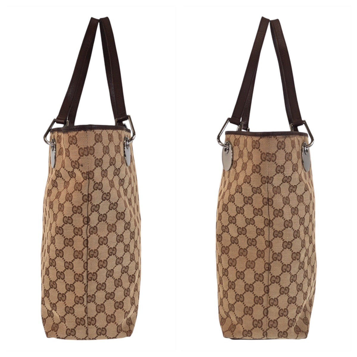 19833
GUCCI GG Canvas / Leather Tote Bag Shoulder Bag Women's ABP