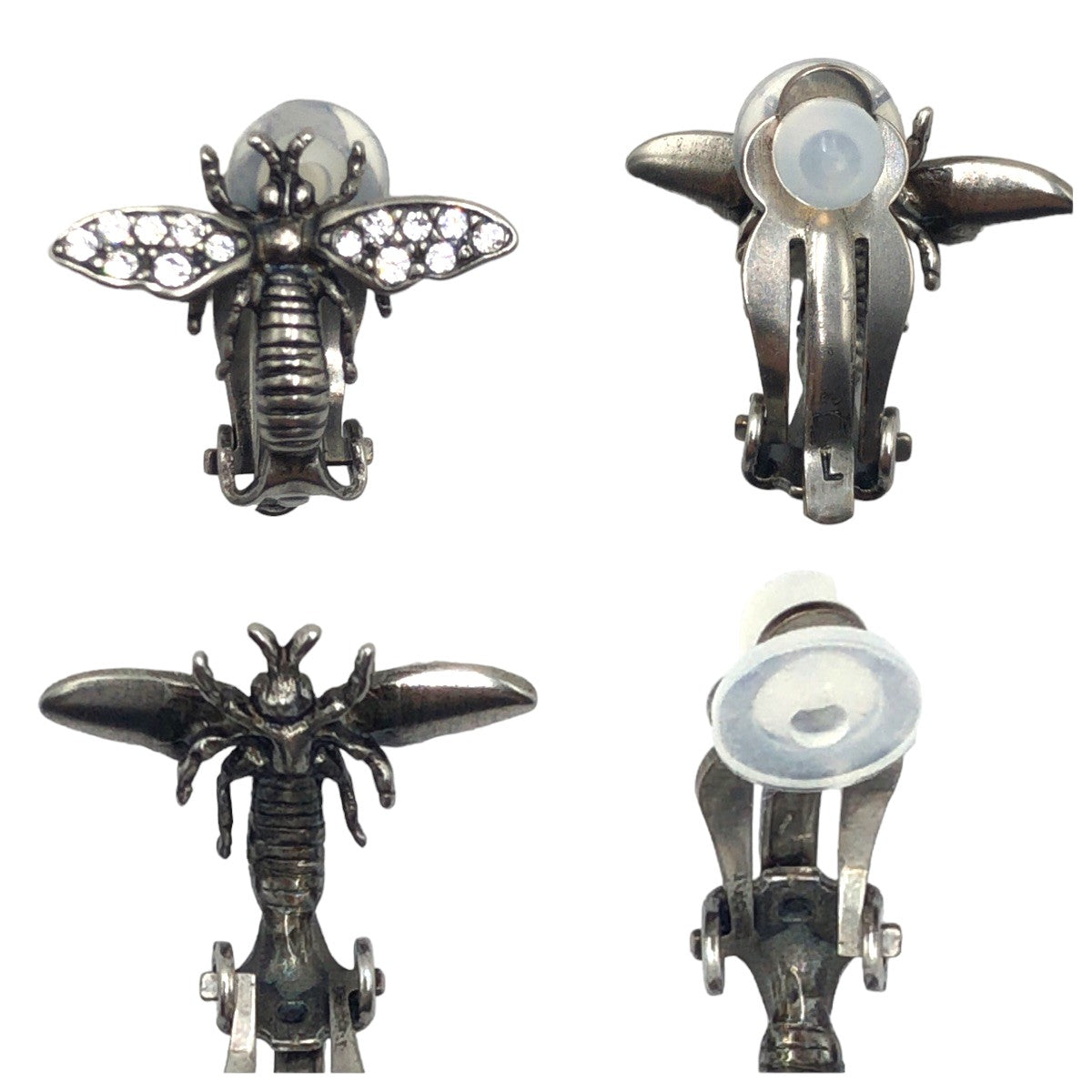 19837
Dior ディオール J'A DIOR Bee ラインストーン シルバー メタル イヤリング 耳飾り レディース SA