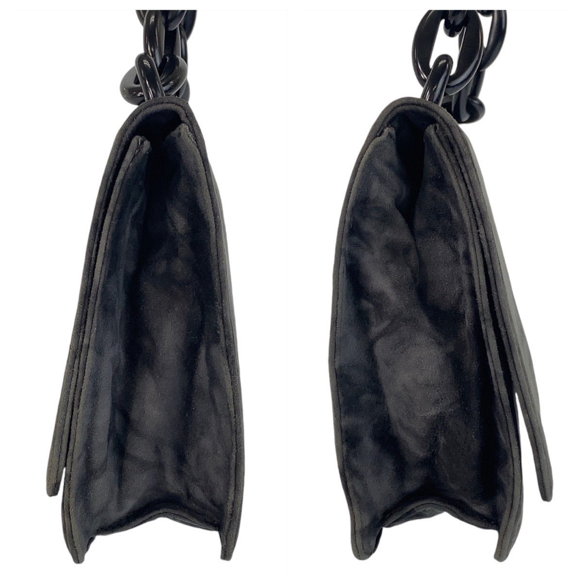 19838
PRADA プラダ プラチェーン グレー スウェード / プラスチック 斜め掛け ショルダーバッグ メッセンジャーバッグ  レディース ABP